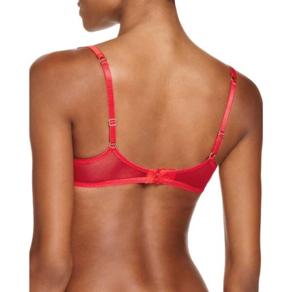 NWT L’Agent by AP Odessa Mesh Demi Bra, Cerise - Picture 3 of 12
